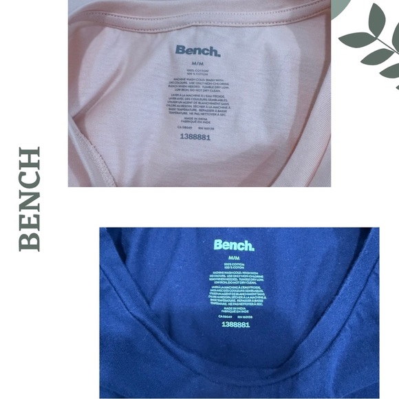 🛍️3/$40 BENCH Cotton T-Shirt Bundle – 2 Pack Pink Navy Blue Short Sleeve Medium - Picture 7 of 8